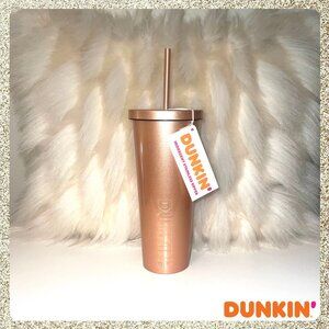 🍩 NWT Dunkin' Donuts Iridescent Champagne Gold 24oz SS Tumbler